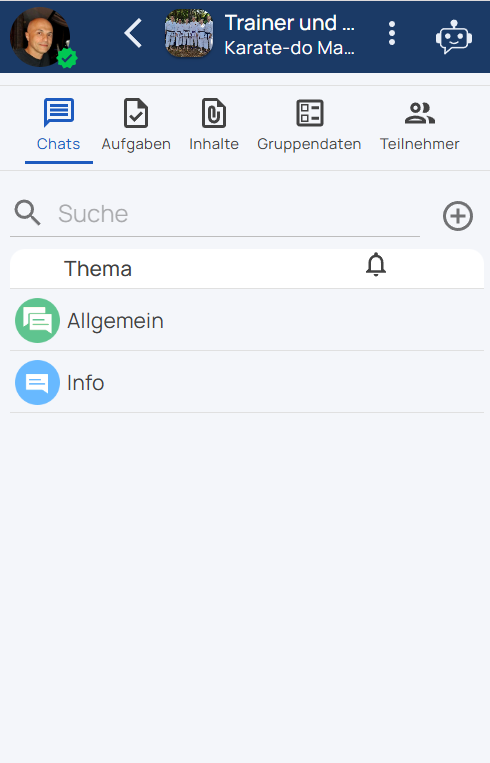 Chat-Themen einer Gruppe