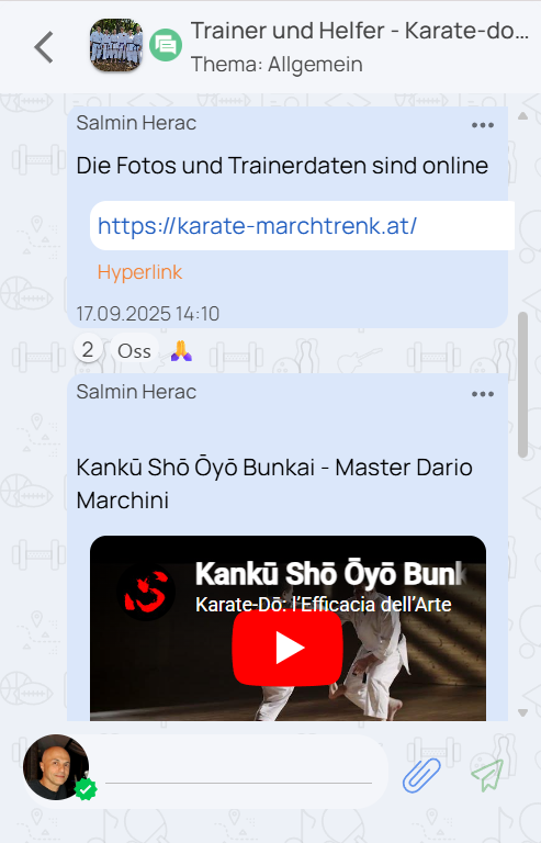 Group chat with messages and reactions